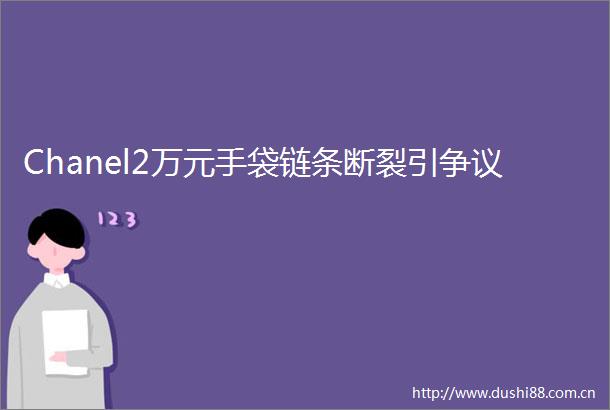 Chanel2万元手袋链条断裂引争议