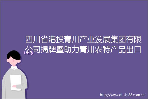 四川省港投青川产业发展集团有限公司揭牌暨助力青川农特产品出口中亚发车仪式举行