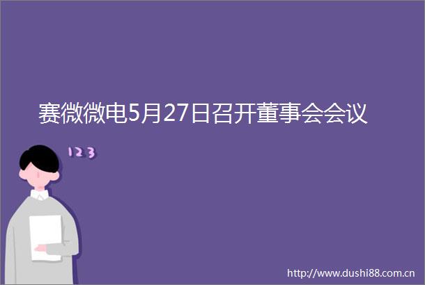 赛微微电5月27日召开董事会会议