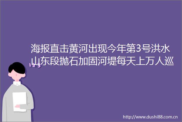 海报直击黄河出现今年第3号洪水山东段抛石加固河堤每天上万人巡防