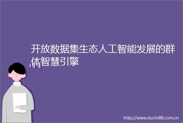 开放数据集生态人工智能发展的群体智慧引擎
