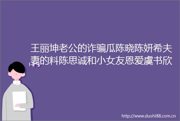 王丽坤老公的诈瓜陈晓陈妍希夫妻的料陈思诚和小女友恩爱虞书欣事业起飞