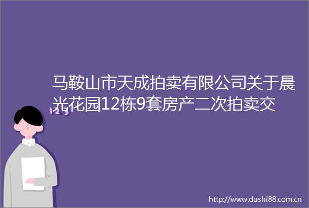 马鞍山市天成拍卖有限公司关于晨光花园12栋9套房产二次拍卖交易公告