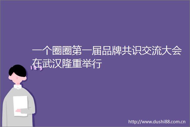 一个圈圈第一届品牌共识交流大会在武汉隆重举行