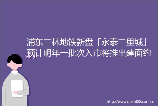 浦东三林地铁新盘「永泰三里城」预计明年一批次入市将推出建面约99240㎡高层amp多层amp叠墅均价约78万㎡