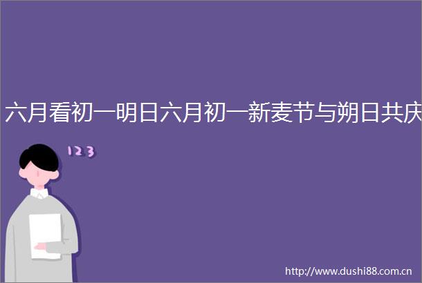 六月看初一明日六月初一新麦节与朔日共庆