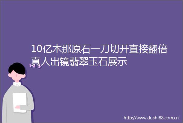 10亿木那原石一刀切开直接翻倍真人出镜翡翠玉石展示