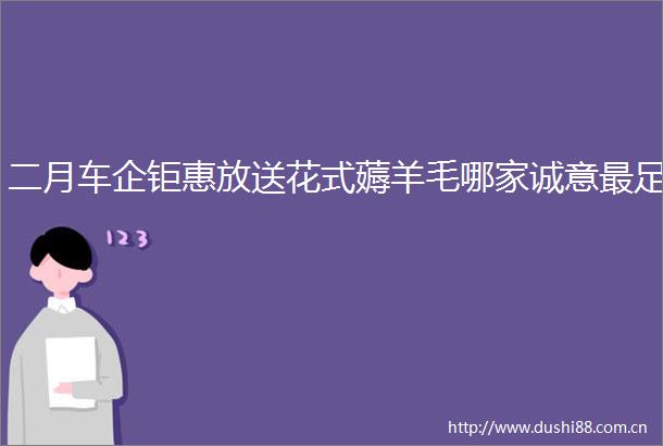 二月车企钜惠放送花式薅羊毛哪家诚意最足