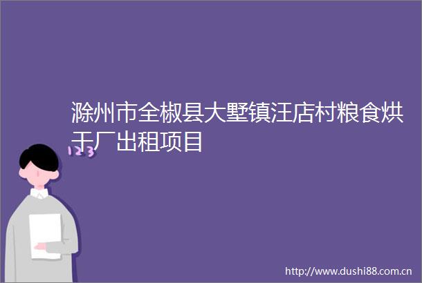 滁州市全椒县大墅镇汪店村粮食烘干厂出租项目