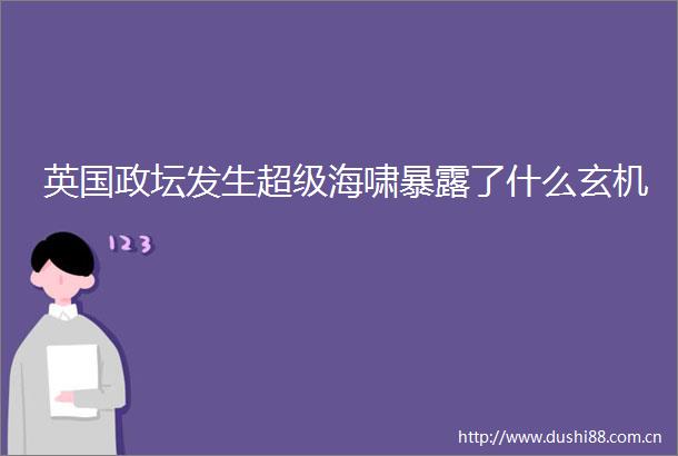 英国政坛发生超级海啸了什么玄机