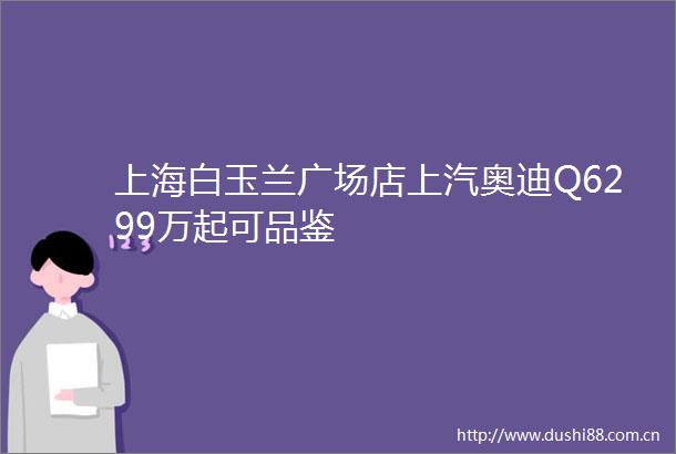 上海白玉兰广场店上汽奥迪Q6299万起可品鉴