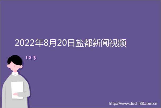 2022年8月20日盐都新闻视频