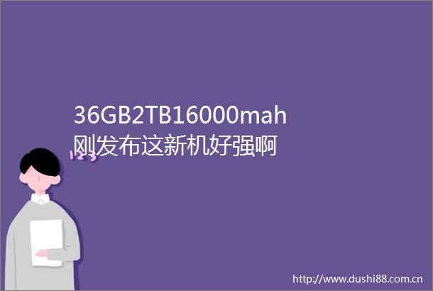36GB2TB16000mah刚发布这新机好强啊