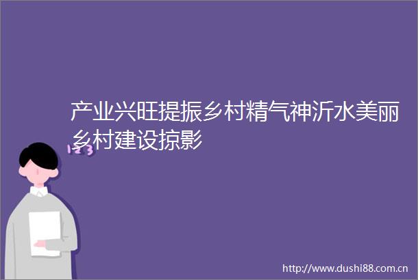产业兴旺提振乡村精气神沂水美丽乡村建设掠影