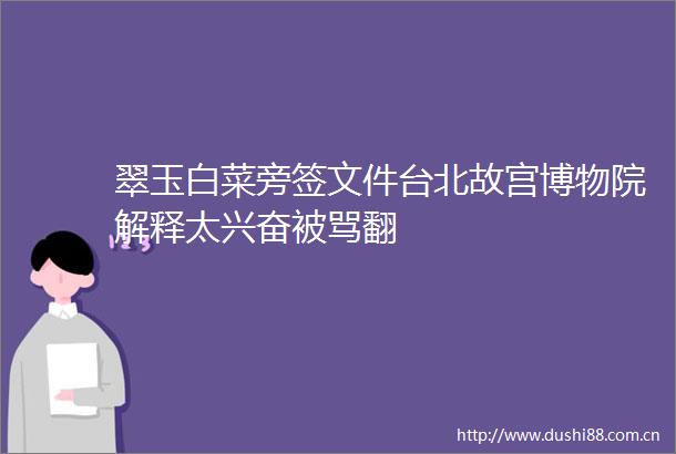 翠玉白菜旁签文件台北故宫博物院解释太兴奋被骂翻