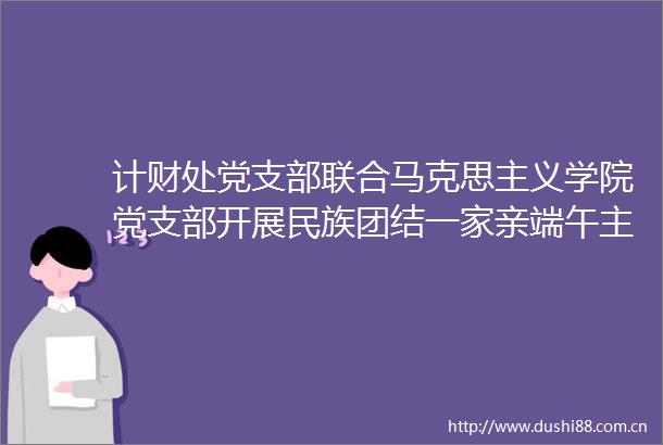 计财处党支部联合马克思主义学院党支部开展民族团结一家亲端午主题党日活动