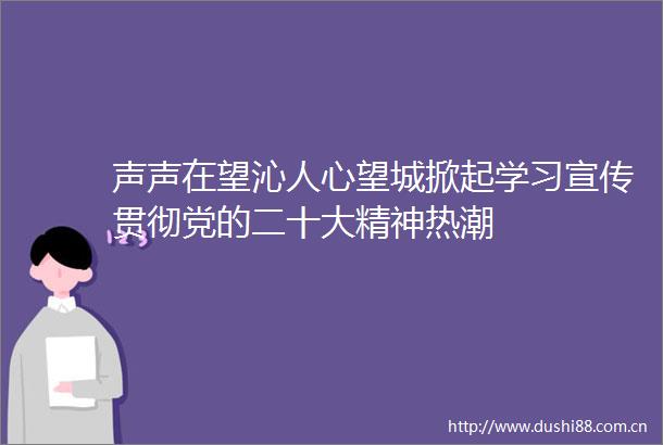 声声在望沁人心望城掀起学习宣传贯彻党的二十大精神热潮