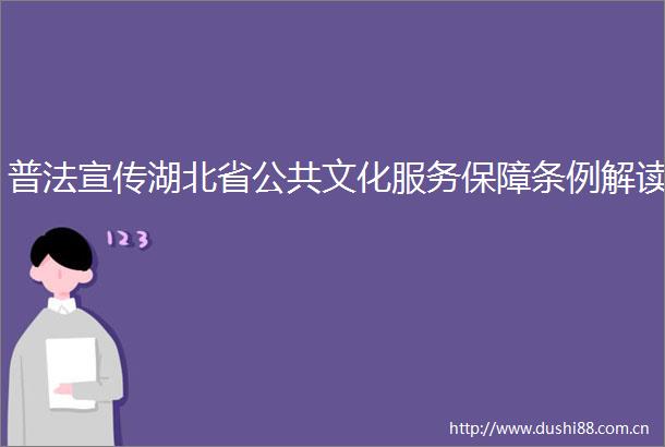 普法宣传湖北省公共文化服务保障条例解读