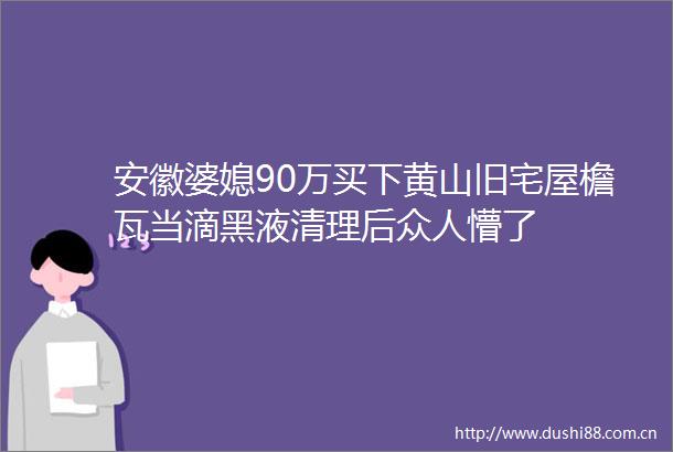 安徽婆媳90万买下黄山旧宅屋檐瓦当滴黑液清理后众人懵了