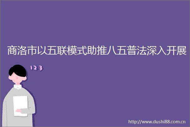 商洛市以五联模式助推八五普法深入开展