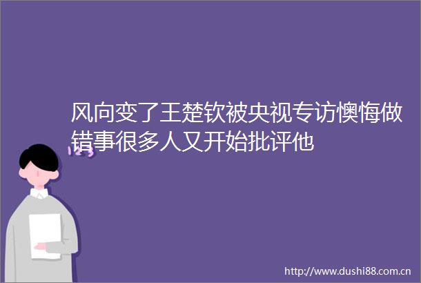 风向变了王楚钦被央视专访懊悔做错事很多人又开始批评他