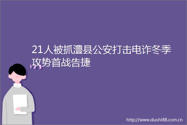 21人被抓澧县打击电诈冬季攻势首战告捷