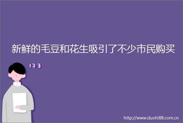 新鲜的毛豆和花生吸引了不少市民购买