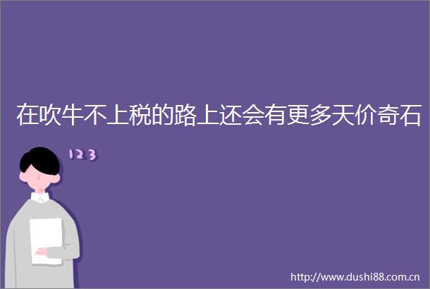 在吹牛不上税的路上还会有更多天价奇石