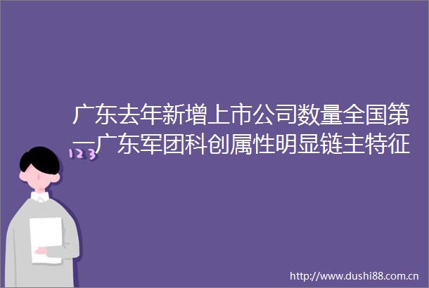 广东去年新增上市公司数量全国第一广东军团科创属性明显链主特征突出