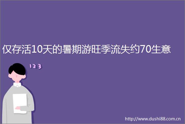仅存活10天的暑期游旺季流失约70生意