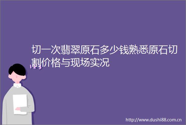 切一次翡翠原石多少钱熟悉原石切割价格与现场实况