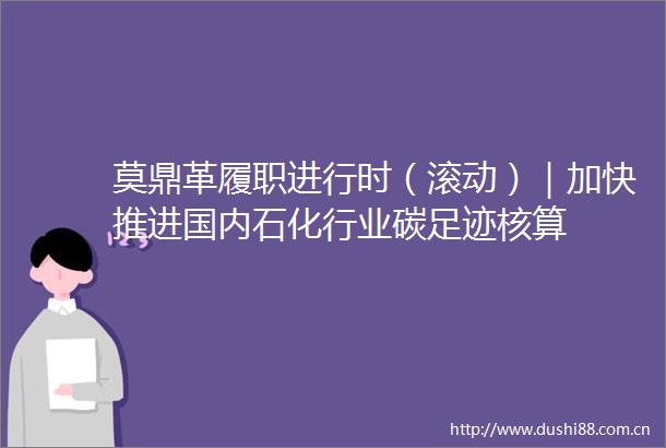莫鼎革履职进行时（滚动）｜加快推进国内石化行业碳足迹核算