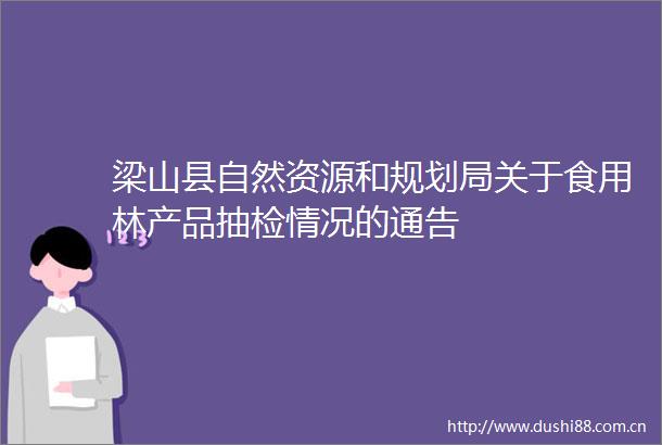 梁山县自然资源和规划局关于食用林产品抽检情况的通告