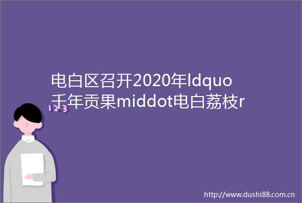 电白区召开2020年ldquo千年贡果middot电白荔枝rdquo品牌推广暨供销联盟第三届全国采销大会