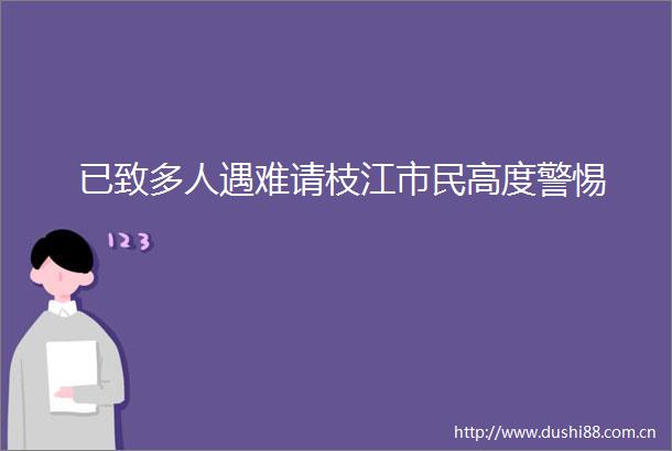 已致多人遇难请枝江市民高度警惕