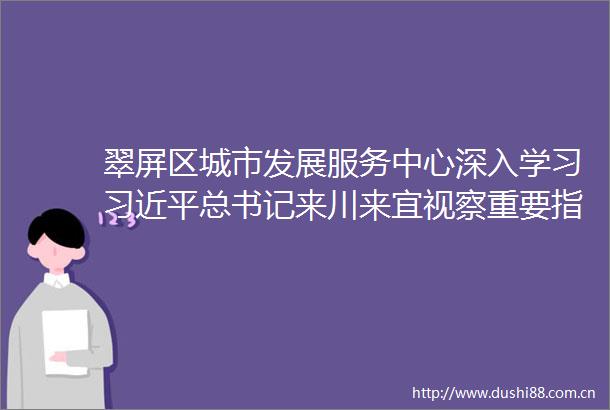 翠屏区城市发展服务中心深入学习总书记来川来宜视察重要指示精神