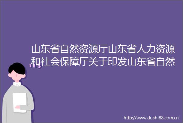 山东省自然资源厅山东省人力资源和社会保障厅关于印发山东省自然资源工程技术人才职称评价标准条件的通知