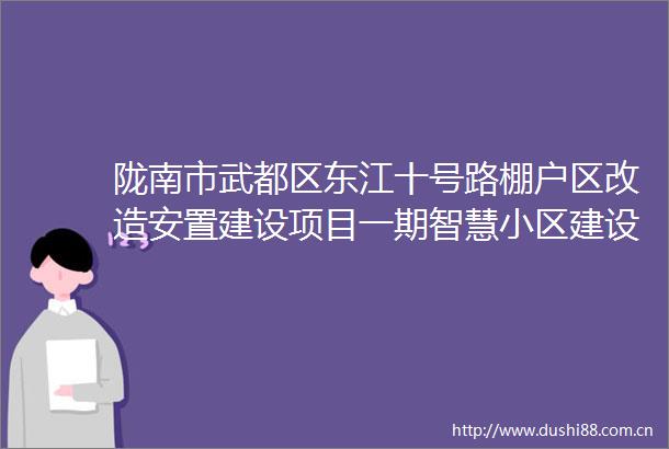 陇南市武都区东江十号路棚户区改造安置建设项目一期智慧小区建设项目招标公告