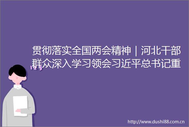 贯彻落实全国两会精神｜河北群众深入学习领会总书记重要讲话和全国两会精神
