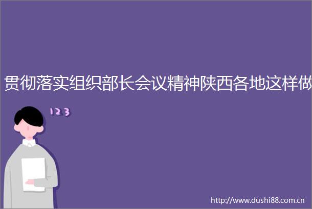 贯彻落实组织部长会议精神陕西各地这样做