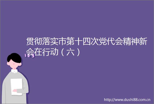 贯彻落实市第十四次党代会精神新会在行动（六）