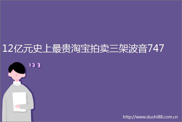 12亿元史上最贵淘宝拍卖三架波音747