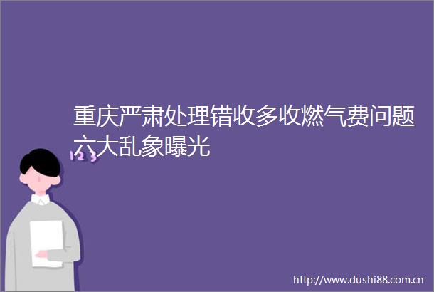 重庆严肃处理错收多收燃气费问题六大乱象