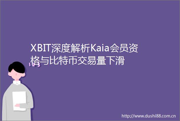 XBIT深度解析Kaia会员资格与比特币交易量下滑