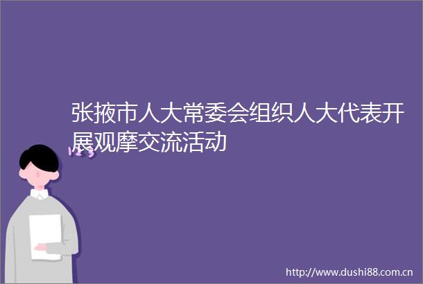 张掖市人大常委会组织人大代表开展观摩交流活动