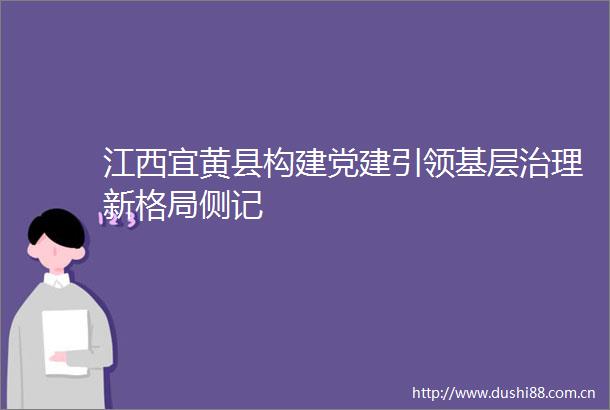 江西宜黄县构建党建引领基层治理新格局侧记