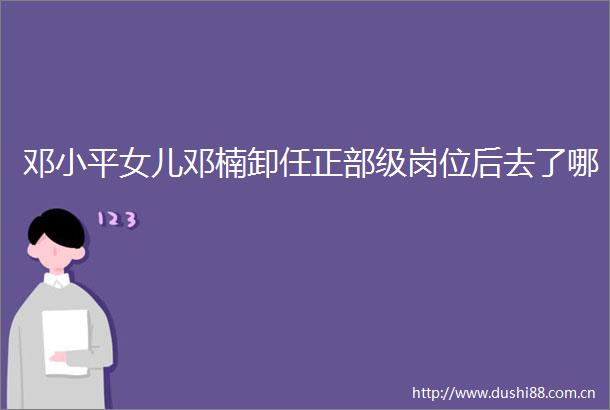 邓小平女儿邓楠卸任正部级岗位后去了哪