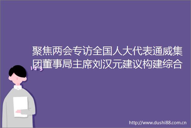 聚焦两会专访全国人大代表通威集团董事局刘汉元建议构建综合性储能系统