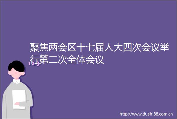 聚焦两会区十七届人大四次会议举行第二次全体会议