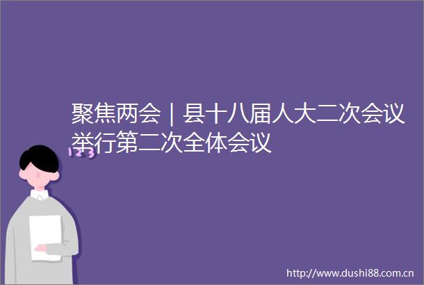 聚焦两会｜县十八届人大二次会议举行第二次全体会议